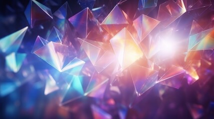 A Prism Rainbow Light on dark Background Overlay Crystal flare abstract effect Holographic sunlight reflection wallpaper colorful glare bokeh  AI generated - obrazy, fototapety, plakaty