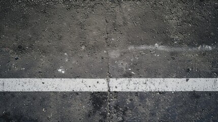 Fototapeta premium Image of white color painted marking line on concrete polished cement floor, construction finishing material.