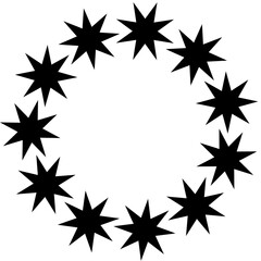 Stars circle round frame icon. Design element