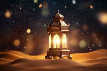 Eid mubarak and ramadan kareem greetings with islamic lantern and mosque. Eid al fitr background