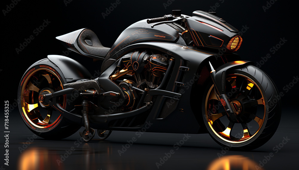 Poster motorcycle speed, sport, transportation, engine, wheel, land vehicle, shiny, chrome, car generated b