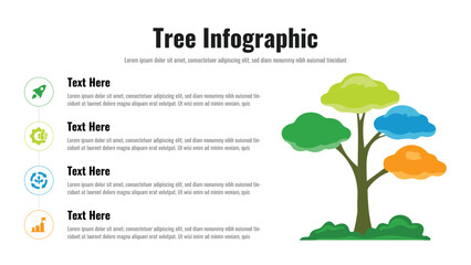 Tree infographic presentation layout fully editable.