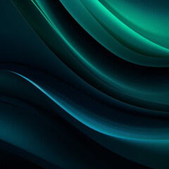 Abstract background with smooth lines in green and turquoise colors