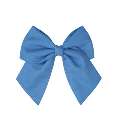 Sailor Bow Crafted from Blue Denim Cotton Fabric - Nautical Elegance and Casual Charm