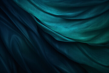 Fototapeta premium Abstract background of blue silk or satin luxury cloth texture.