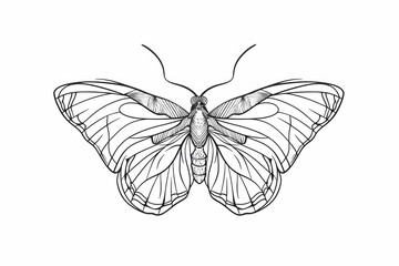 Butterfly in One continuous line drawing. 