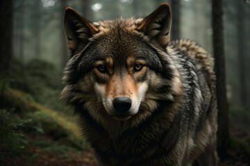 Naklejka na ściany i meble gray wolf lupus
