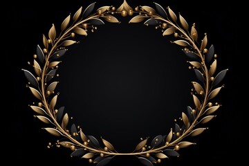 An illustration of gold wreath leaves. generative AI