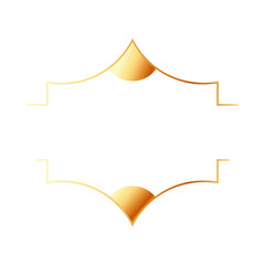 vector realistic golden frame in arabic style isolated
