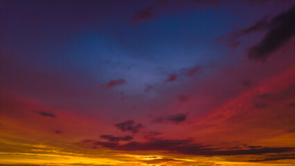 Twilight sky. Dusk landscape. Evening clouds