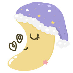 Cute half moon sleeping