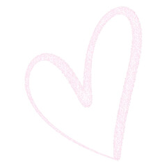 Glittery soft pink heart doodle illustration