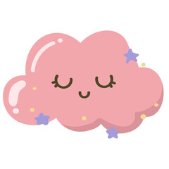 cute pink cloud happy face