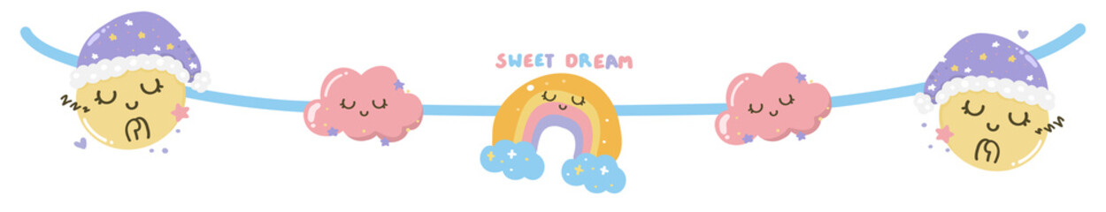 Cute moon sweet dream garland