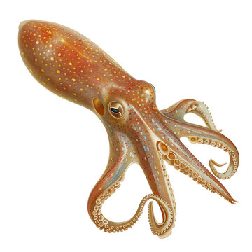 Sharp picture of squid no background