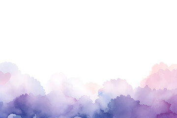 Fototapeta premium Watercolor abstract purple border frame background with copy space for card banner design decoration