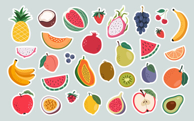 Fruit berry summer sticker set