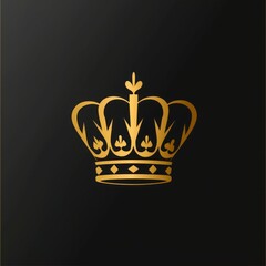 Simple crown symbol in gold against a black backdrop
