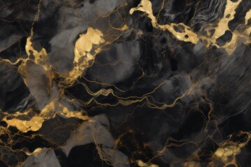 Luxury abstract fluid art painting background alcohol ink technique black and gold color	
