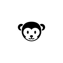 Monkey Head Glyph Icon. Chinese Zodiac Icon Vector Illustration.
