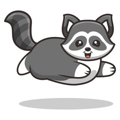 Illustration Racoon Mascot Logo Design