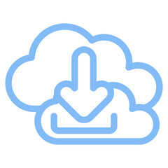 Cloud Download Icon Element For Design