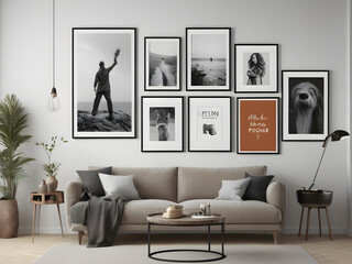 Elevate Your Space with a Gallery Wall of Art and Memories. Generative AI