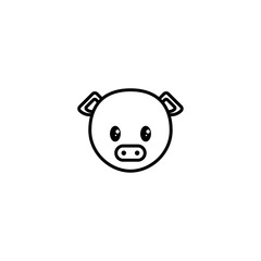 Icon Illustration of Pig Zodiac Outline - Chinese Zodiac Vector Illustration