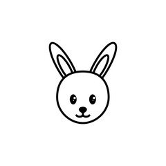 Icon Illustration of Rabbit Zodiac Outline - Chinese Zodiac Vector Illustration