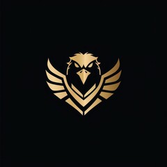 Luxurious golden eagle logo concept