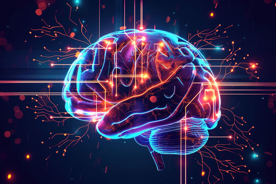 AI Brain Cloud Networking, GPU, Crypto, AI, Firewall Network Security, Artificial Intelligence, Cyber Security, Cloud Managed, Circuit Board, AI Generated Art for Business and Technology