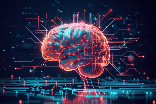 AI Brain Cloud Networking, GPU, Crypto, AI, Firewall Network Security, Artificial Intelligence, Cyber Security, Cloud Managed, Circuit Board, AI Generated Art for Business and Technology