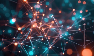 Fototapeta premium 3D network connections with plexus design background