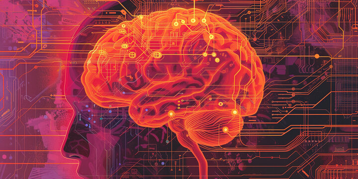 AI Brain Cloud Networking, GPU, Crypto, AI, Firewall Network Security, Artificial Intelligence, Cyber Security, Cloud Managed, Circuit Board, AI Generated Art for Business and Technology