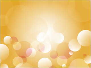 空にシャボン玉が浮かぶイメージの爽やかな水玉模様背景素材_オレンジ色