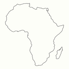 africa map vector. african border. continent. Africa map outline. Vector illustration.