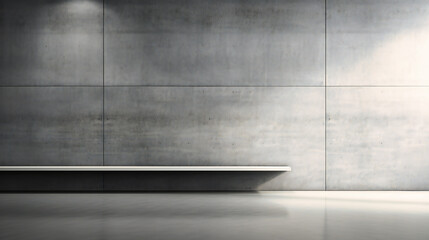 Minimalist Concrete Room: Modern Interior Design with Empty Grey Walls and Floor, Architectural Concept