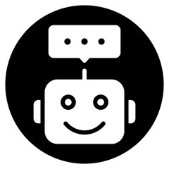 robot glyph icon