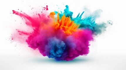 Vivid explosion of colorful paint, creating a dynamic and vibrant abstract background.