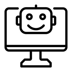 Naklejka premium computer line icon