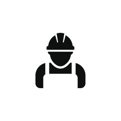Construction worker icon isolated on transparent background. Worker icon. Builder icon