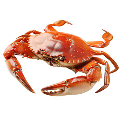 cooked crab white background