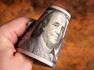 Portrait of Franklin on a 100 Dollar Bill