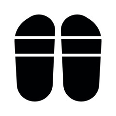 Illustration vector graphic icon of Slippers. Solid Style Icon. Clothes Themed Icon. Vector illustration isolated on white background. Perfect for website or application design.