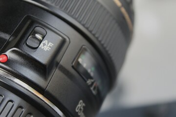 Camera lens close up