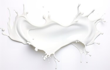 Fresh white milk liquid splash wave on white Background. generative AI