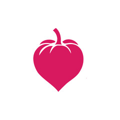 Heart Shaped Tomato Icon Illustration