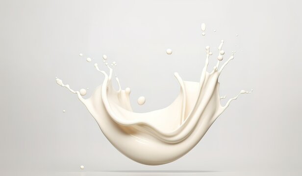 White milk splash effect on white background. generative AI