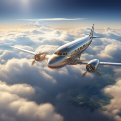 Obraz premium Aircraft soaring above the cloud-draped earth