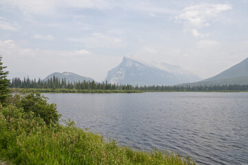 A Smoky Summer Day at Vermillion Lakes